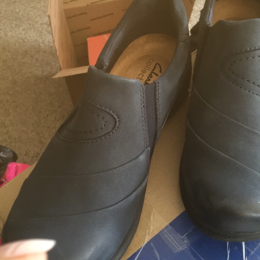 Black Clarks Slip-On Shoes